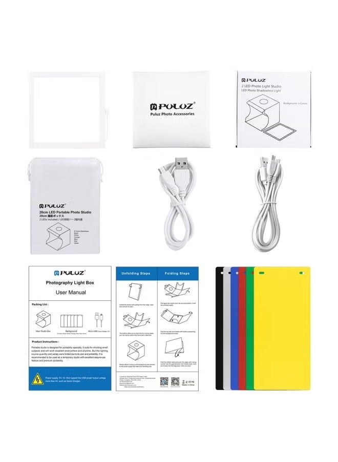 PULUZ Portable Shooting Tent With Shadowless Bottom Light Lamp Panel Pad Set White  - Image 2