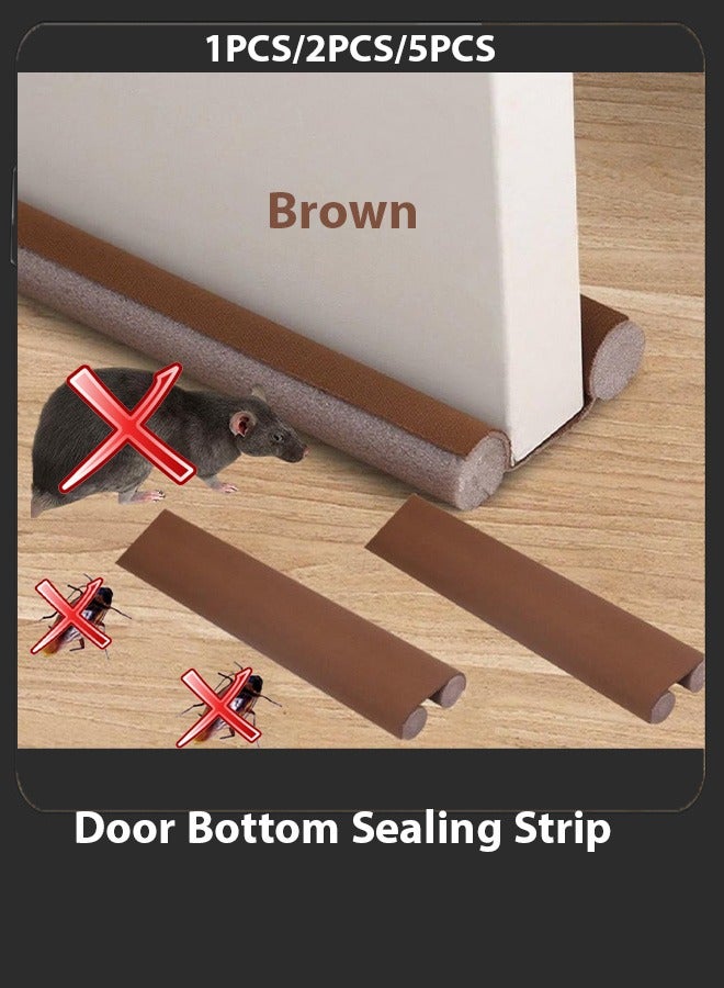 Door Bottom Sealing Strip Guard For Home, Door Acoustic Sealing, Anti-Mosquito, Door Partition Anti-Collision, Door Handle, Door Slit, Windproof, Door Sealing Cover (Brown) - Image 1