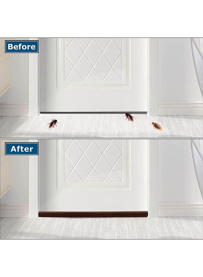 Door Bottom Sealing Strip Guard For Home, Door Acoustic Sealing, Anti-Mosquito, Door Partition Anti-Collision, Door Handle, Door Slit, Windproof, Door Sealing Cover (Brown) - Image 5