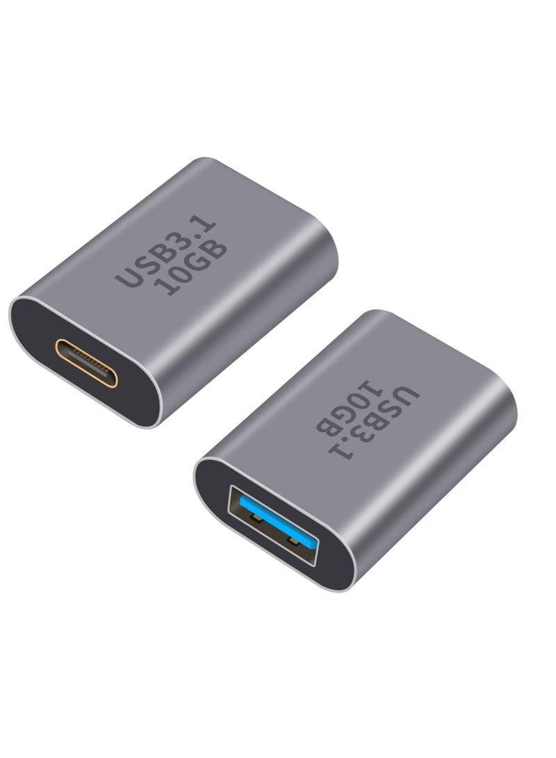 Captaintech USB A to USB C Adapter 2Pack USB C to USB 3.1 Adapter 10Gbps USB A Female to USB C Female Converter Bi Directional - Image 1
