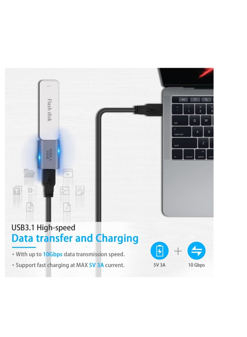 Captaintech USB A to USB C Adapter 2Pack USB C to USB 3.1 Adapter 10Gbps USB A Female to USB C Female Converter Bi Directional - Image 2