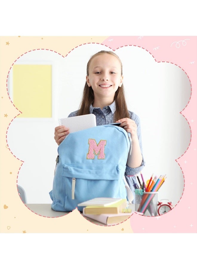 Morcheiong 26Pcs Self Adhesive Chenille Letter Patches A-Z, Chenille Letters for DIY Clothing, Fabric, Shoes, Bags (Light Pink) - Image 5