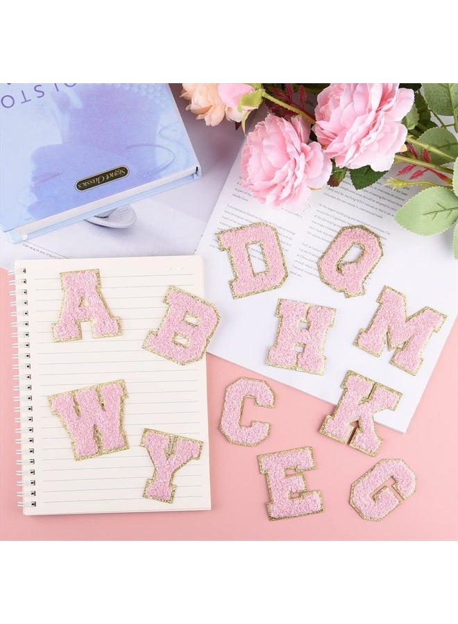 Morcheiong 26Pcs Self Adhesive Chenille Letter Patches A-Z, Chenille Letters for DIY Clothing, Fabric, Shoes, Bags (Light Pink) - Image 4