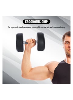 ENDLESS  22.5 Kg (49.6 LB) Fixed Rubber Coated Bouncy Dumbbell |Material: Iron and Rubber | Perfect for Bodybuilding, Fitness, Weight Lifting and Training at Home or Gym | For Men and Women  - Image 5