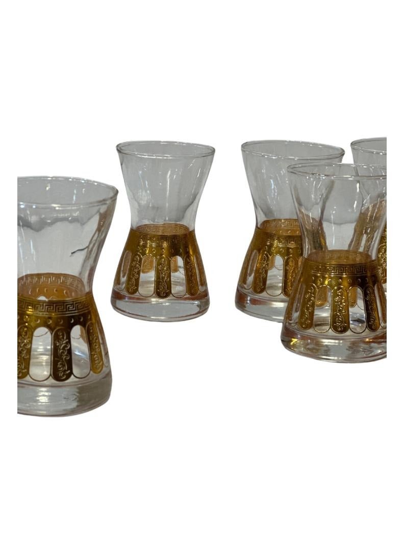 High quality Gold Embossed Glass Tea Cups 6 Pieces - Image 2