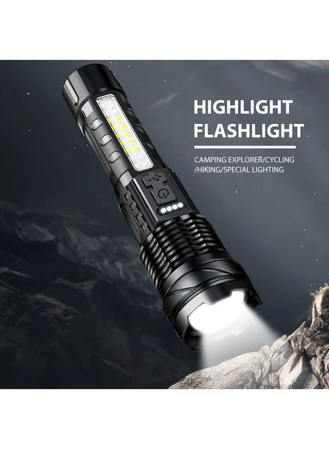 2pcs Multifunctional Ultra Bright USB Rechargeable Telescopic Zoom Flashlight 7 Modes - Image 3