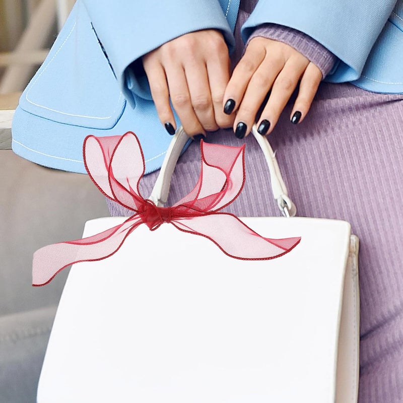 شريط حرفي DIY بعرض 4 سم بحافة متموجة عريضة بلون أحمر نبيذي لتنسيق الزهور والتغليف والديكورات اليدوية - Image 5
