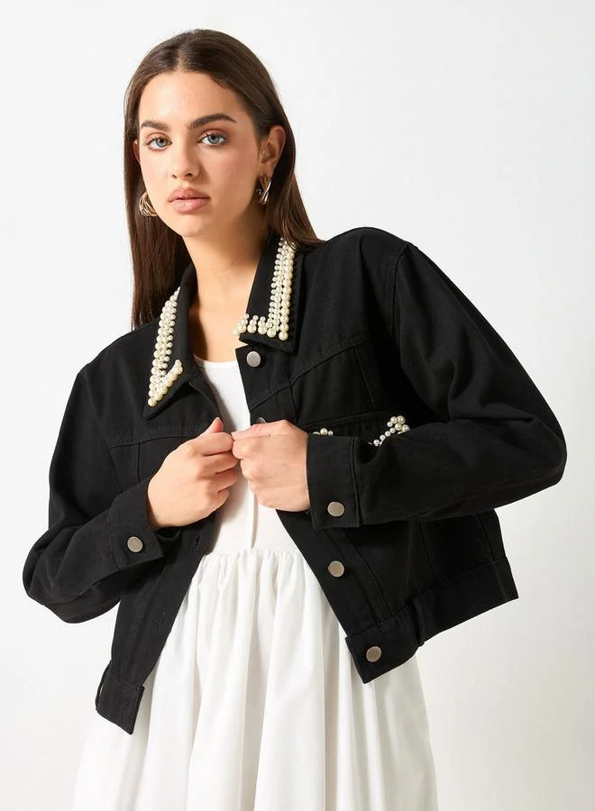 2Xtremz 2Xtremz Embellished Jacket with Pockets and Long Sleeves