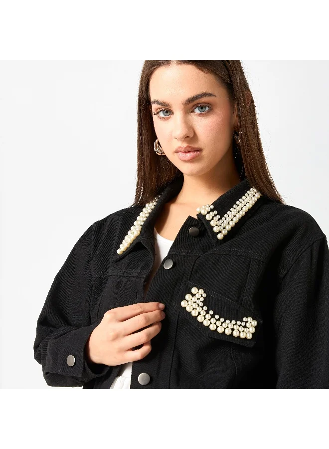 2Xtremz 2Xtremz Embellished Jacket with Pockets and Long Sleeves