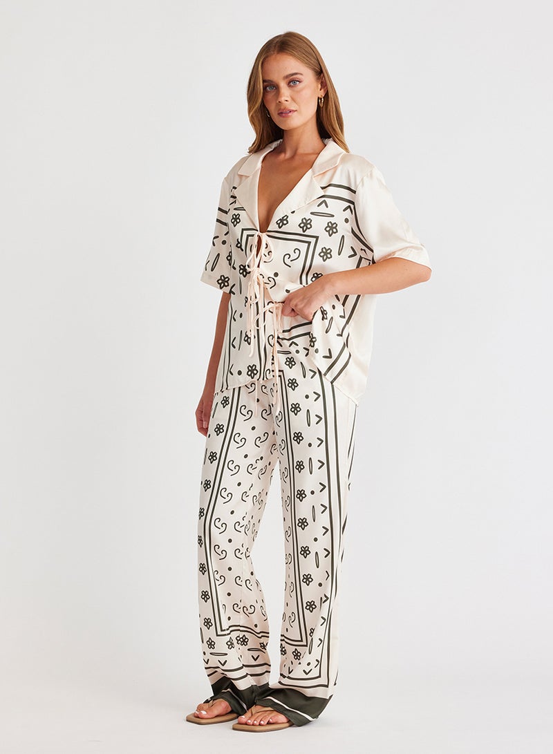 ساندايز بنطلون سيلاس عالي الخصر مطبوع - Image 3