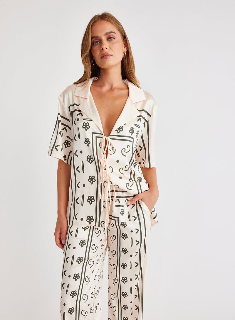 SNDYS Silas Printed High Waist Wide Leg Pants - Image 4
