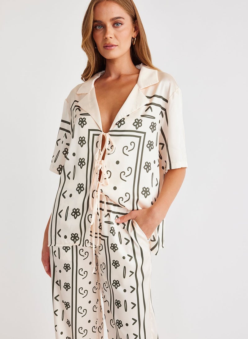 SNDYS Silas Printed High Waist Wide Leg Pants - Image 3