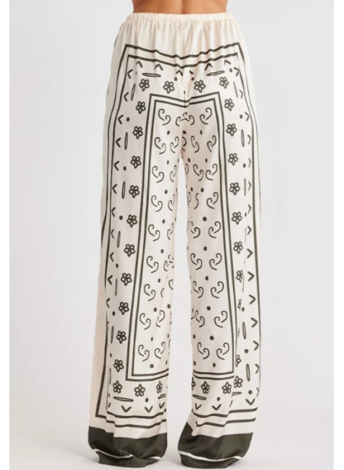 ساندايز بنطلون سيلاس عالي الخصر مطبوع