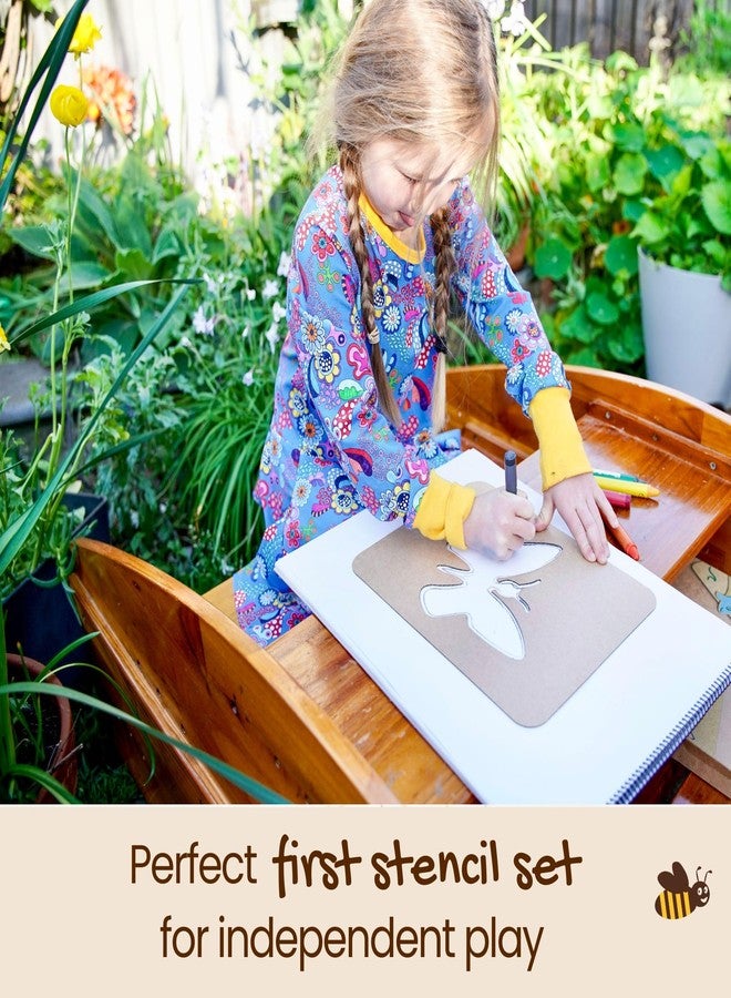 Honeysticks مجموعة أنشطة الأطفال من هونيستيك - 6 قوالب كبيرة للأطفال بالإضافة إلى أقلام شمع العسل غير السامة (8 عبوة)، قوالب مثالية للأطفال الصغار في فن ما قبل المدرسة، الرسم والتلوين، هدايا مثالية من 3-5 سنوات - Image 3