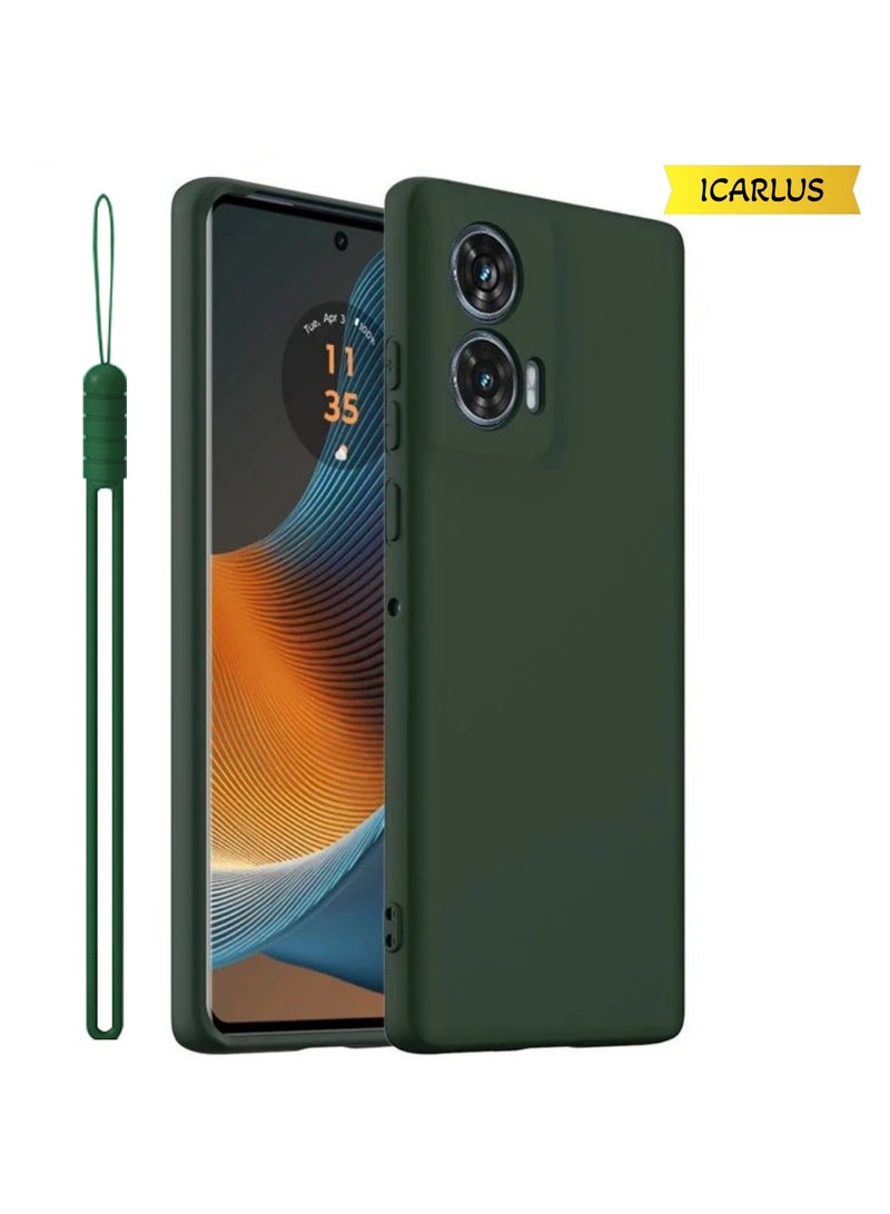 ICARLUS Phone Case for Motorola Edge 50 Fusion Case Silicone with Soft Microfiber Lining Slim Cover Lavender Green - Image 1