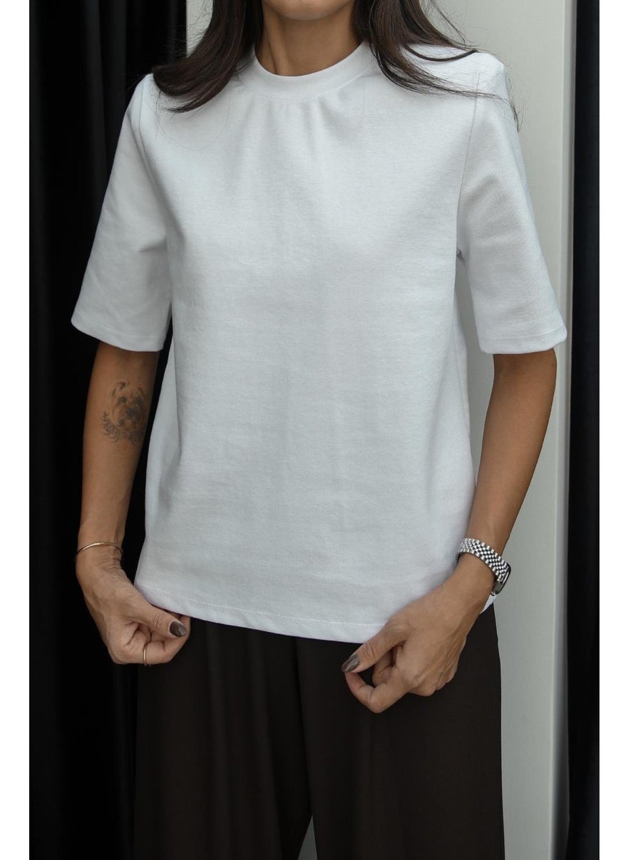Havoş White Rosa Padded T-Shirt  - Image 4