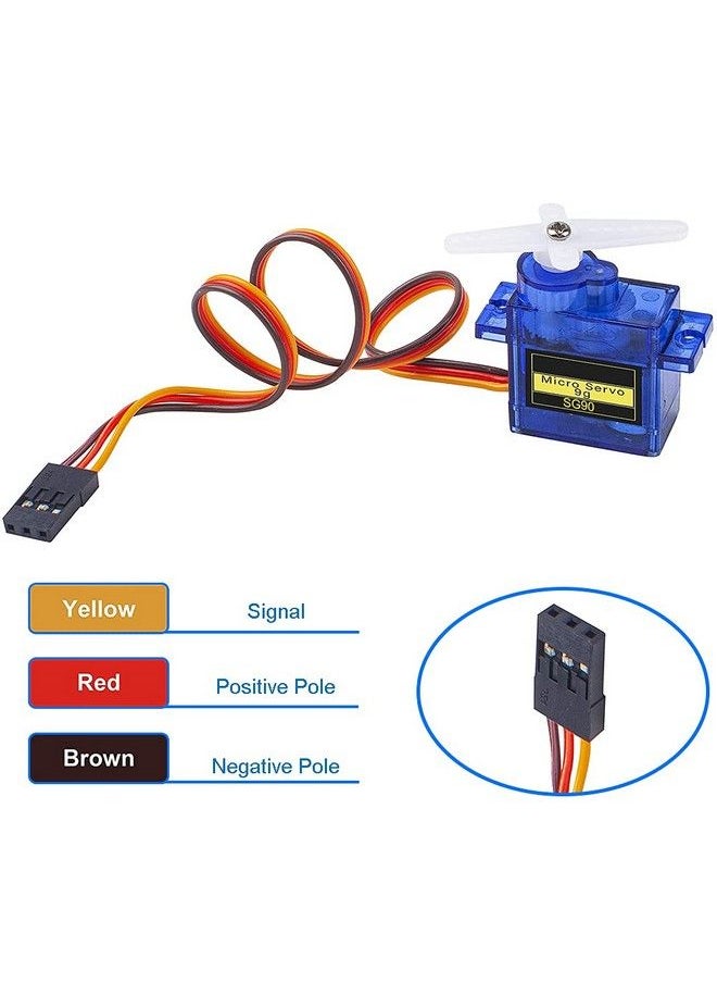 Mmobiel - Sg90 9G Micro Servo Motor Kit For Rc Drone/Car/Airplane/Helicopter/Vehicles/Robots/Compatible With Arduino Projects And Raspberry Pi Incl. Screws And 3 Servo Arms - Image 1