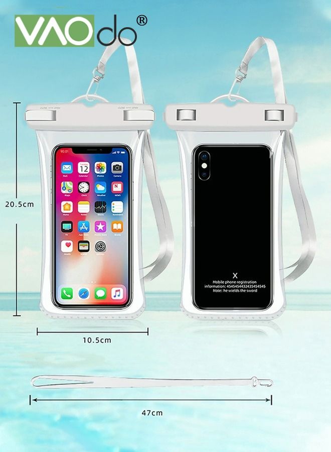 VAOdo Universal Waterproof Case Cellphone Pouch Dry Bag Compatible with iPhone and Samsung White  - Image 2