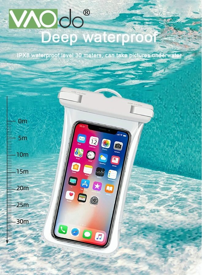 VAOdo Universal Waterproof Case Cellphone Pouch Dry Bag Compatible with iPhone and Samsung White  - Image 5