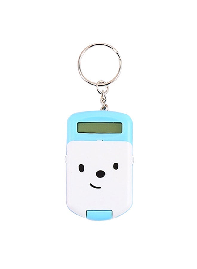 Cute Cartoon Calculator With Keychain White/Blue