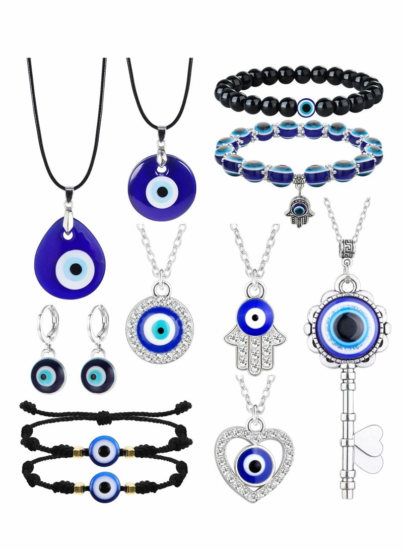 SYOSI 11pcs Set Necklace Pendant for Women Men Leather Cord Earrings Protector Bracelet Jewelry Set Ornaments - Image 1