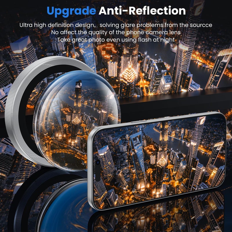 WSKEN for iPhone 17 Pro/iPhone 17 Pro Max Camera Lens Protector - [Original Shooting Mode] Shatterproof Metal HD Tempered Glass Camera Screen Protector Cover Film for iPhone Accessories - Image 2