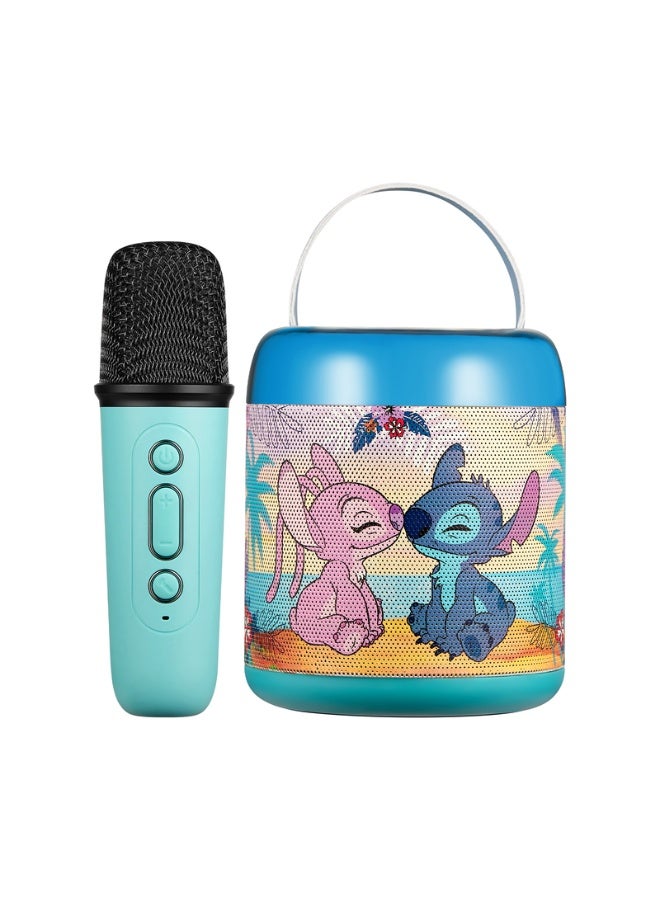 Volkano Disney Stitch Cylinder Karaoke Speaker with Bluetooth Microphone | Portable karaoke speaker with Stitch design, Bluetooth mic, clear audio, and compact build for fun singing sessions - Image 1