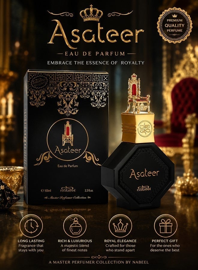Nabeel Asateer Eau De Parfum 100ML Luxury Long-Lasting Unisex Fragrance for Men and Women - Image 2