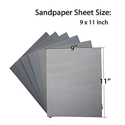 sarrah Silicon Carbide Sand Paper Wet/Dry 400, 600, 1000, 1500, 2000, 2500, 3000 Grit for Automotive Sanding Metal Polishing Wood -24 Pieces | Standard, Black - Image 4