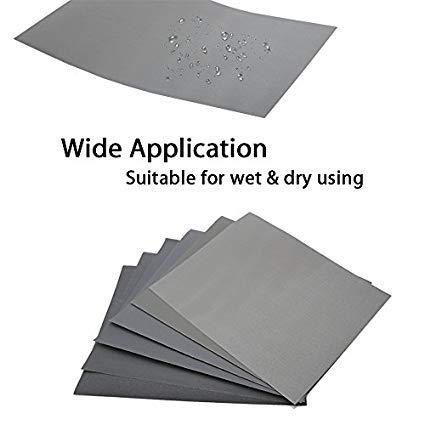 sarrah Silicon Carbide Sand Paper Wet/Dry 400, 600, 1000, 1500, 2000, 2500, 3000 Grit for Automotive Sanding Metal Polishing Wood -24 Pieces | Standard, Black - Image 3