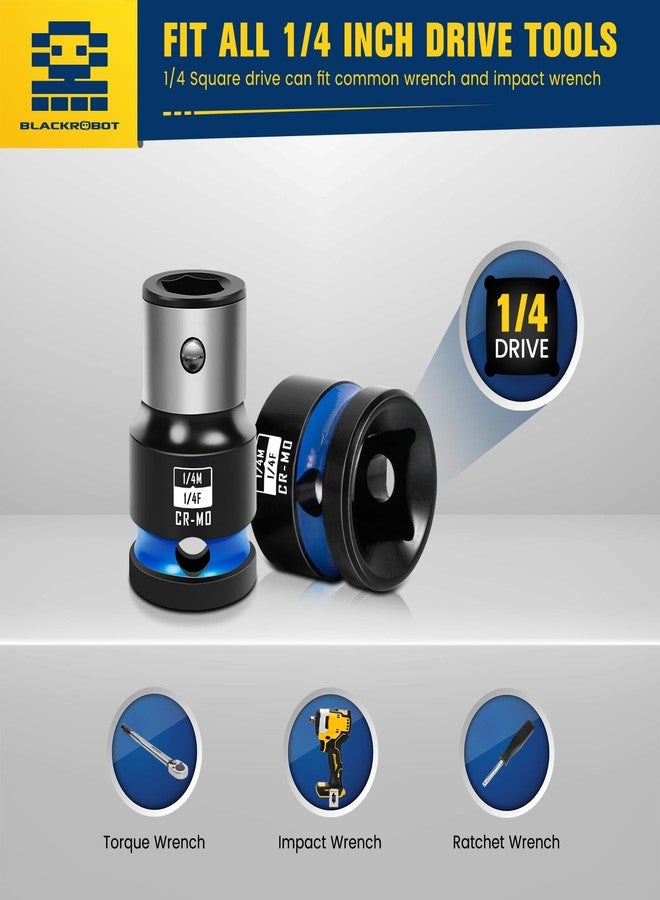 BLACKROBOT 2PCS Impact Bit Holders 1/4 Inch Square Drive to 1/4 Inch Hex Socket Adapter for Impact Wrench - Image 5