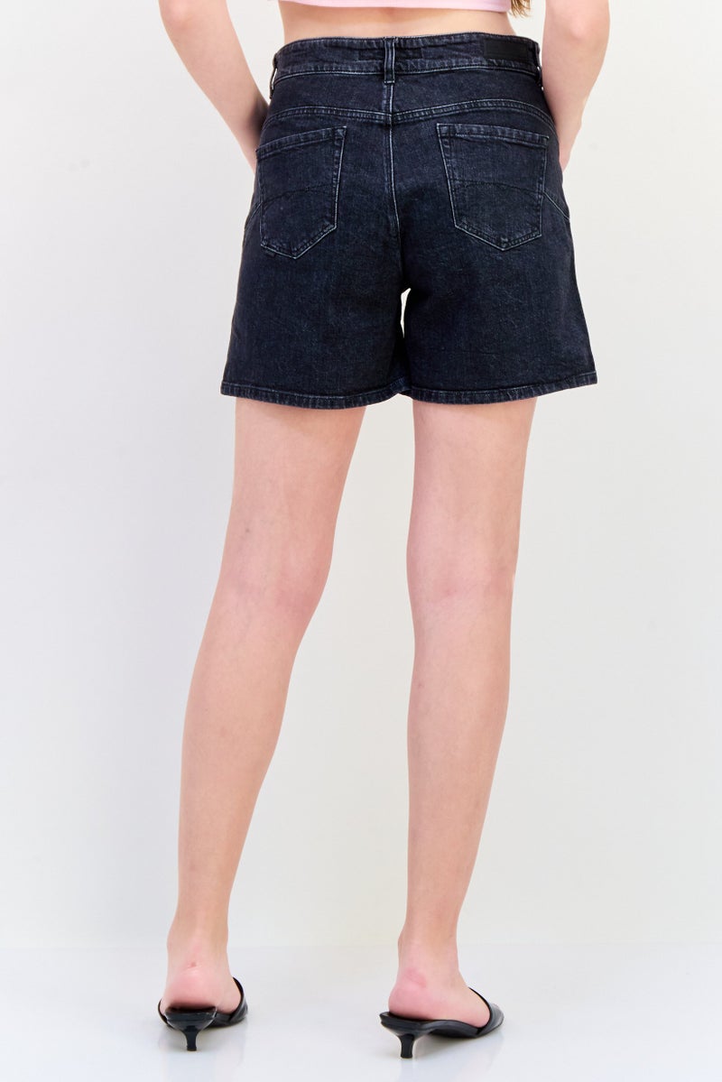 SALSA Women Washed Denim Shorts, Black - Image 3