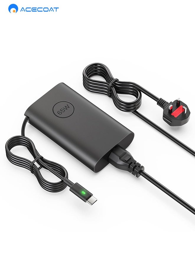 ايسكوت - 45W 65W USB C شاحن الكمبيوتر المحمول لديل خط العرض 5420 7410 7420 5520 5530 5540 7330 7340 7430 7530 7390 5430 5320 5440 3440 3540، إكس بي إس 13، كروم بوك 3100،محول سلك طاقة للكمبيوتر سريع من النوع C - Image 1