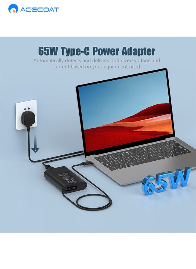 ايسكوت - 45W 65W USB C شاحن الكمبيوتر المحمول لديل خط العرض 5420 7410 7420 5520 5530 5540 7330 7340 7430 7530 7390 5430 5320 5440 3440 3540، إكس بي إس 13، كروم بوك 3100،محول سلك طاقة للكمبيوتر سريع من النوع C - Image 1