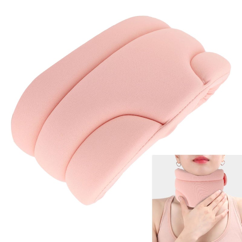 Breathable Adjustable Soft Cervical Collar Neck Brace For Sleeping Pressure Relief Pink - Image 3