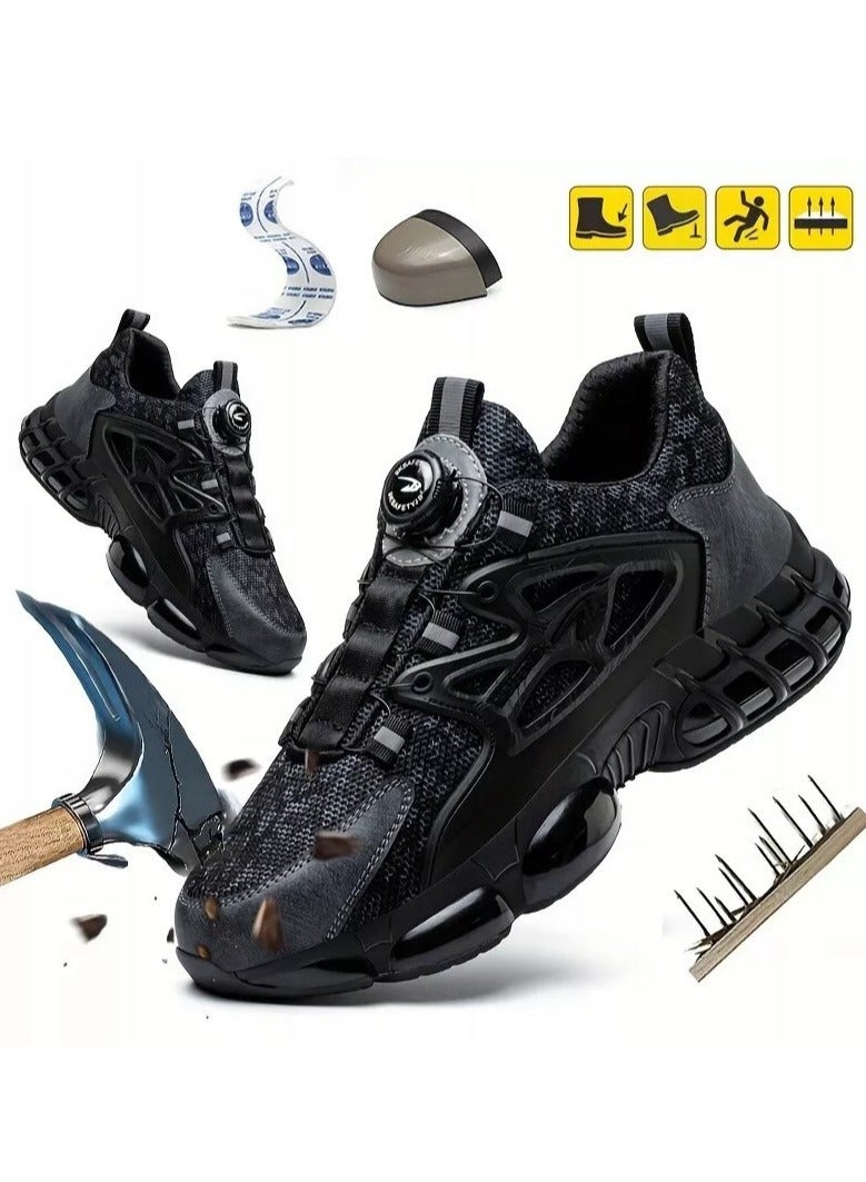 أحذية السلامة المهنية 678 - بمقدمة فولاذية، مضادة للانزلاق، خفيفة الوزن للأعمال الصناعية أسود/رمادي (45 يورو) - Image 1