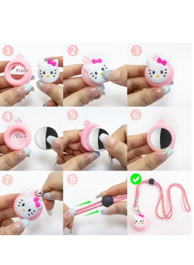 AirTag Necklace Kids, 2 Pack Holder for Apple Air Tag Toddler Silicone Hidden Case Convenient Than Wristband Bracelet Child AirTags Holder for Boys (Pink, Yellow) - Image 5