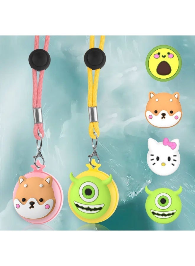 AirTag Necklace Kids, 2 Pack Holder for Apple Air Tag Toddler Silicone Hidden Case Convenient Than Wristband Bracelet Child AirTags Holder for Boys (Pink, Yellow) - Image 1