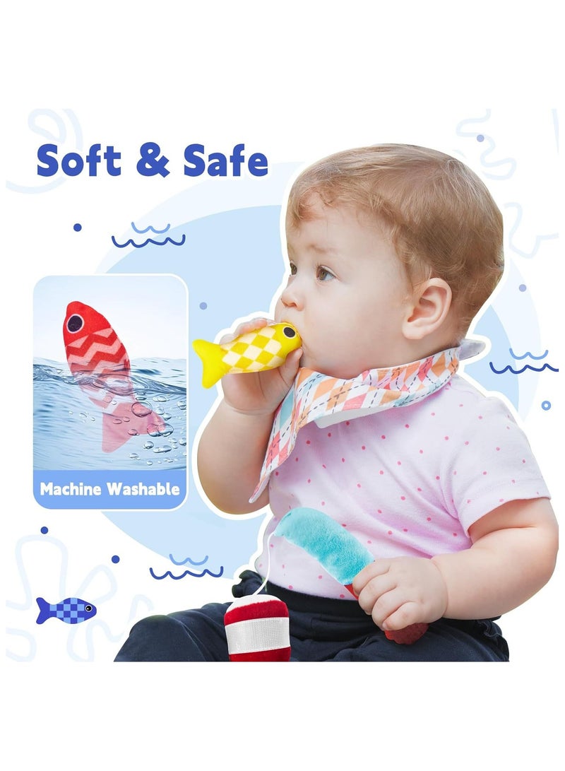 unikbebe Magnetic Fishing Game for Toddlers, Montessori Educational Toy for Fine Motor Skills, Number Counting, Color Sorting, Stacking Cups, Safe BPA-Free Soft Material, Baby Sensory Toy with Storage Bag - Image 3