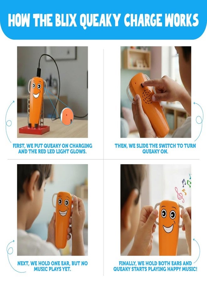 BLIX Queaky Charge - Rechargeable STEM Toy for Kids, Electronic Circuit Science Kit, Musical Sensation & Conductivity Experiment Toy, Educational Gift for Boys & Girls Ages 5,6,7,8,9+ (Orange) - Image 5