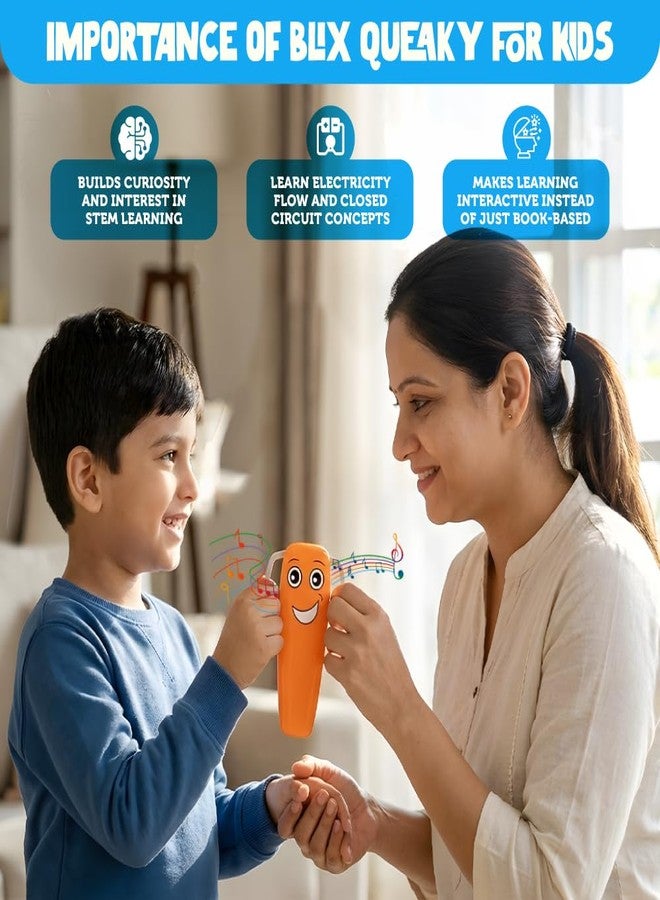 BLIX Queaky Charge - Rechargeable STEM Toy for Kids, Electronic Circuit Science Kit, Musical Sensation & Conductivity Experiment Toy, Educational Gift for Boys & Girls Ages 5,6,7,8,9+ (Orange) - Image 3