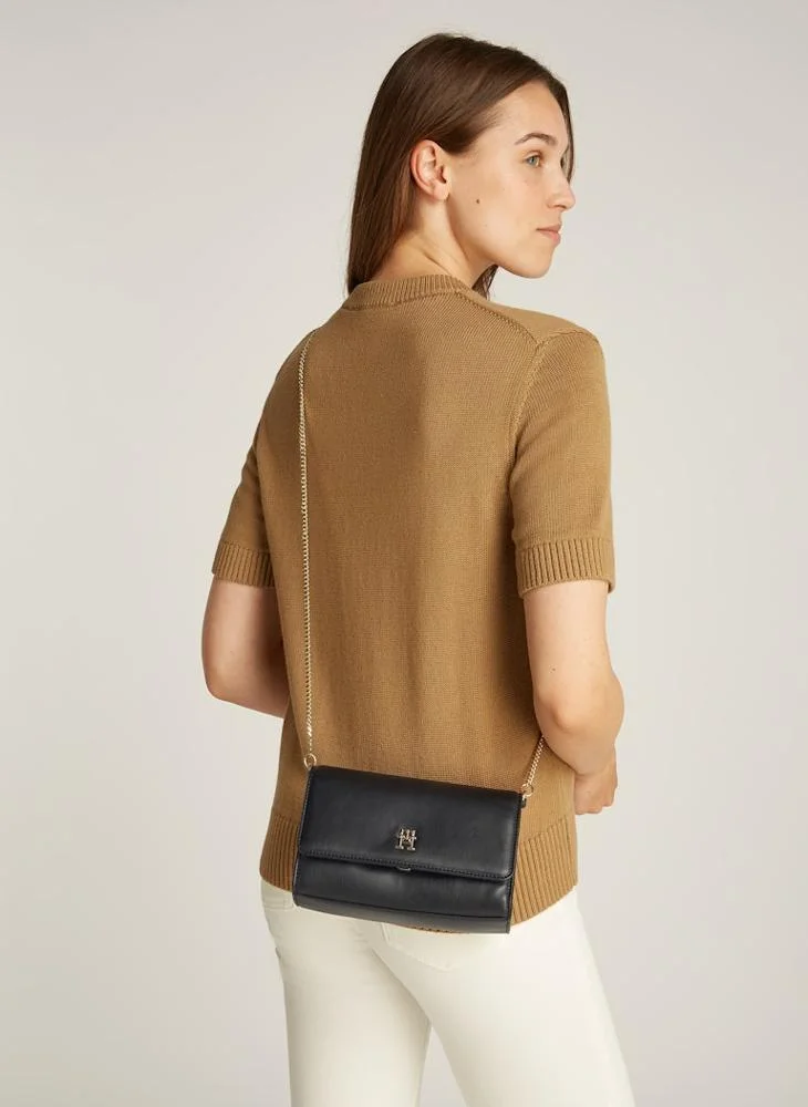 TOMMY HILFIGER Logo Detail Flap Over Clutche