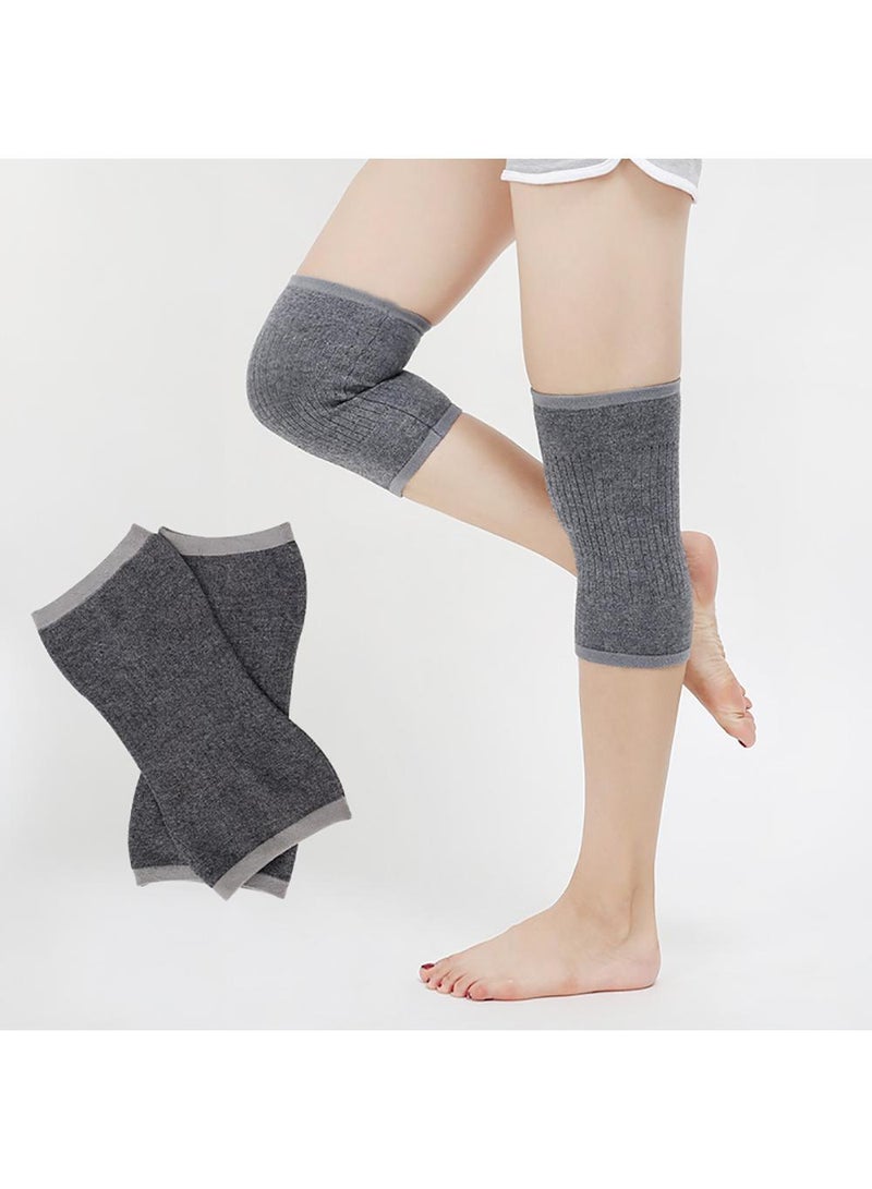 Sweet seven دعامة للركبة مصنوعة من الصوف الكشميري المرن لتوفير الراحة أثناء النوم وتخفيف الألم - دعامة دافئة للركبة للركب الباردة، المشاكل، كبار السن - هدية باللون الرمادي، مقاس يناسب الجميع - Image 1