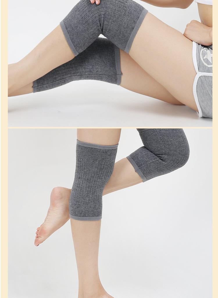 Sweet seven دعامة للركبة مصنوعة من الصوف الكشميري المرن لتوفير الراحة أثناء النوم وتخفيف الألم - دعامة دافئة للركبة للركب الباردة، المشاكل، كبار السن - هدية باللون الرمادي، مقاس يناسب الجميع - Image 4