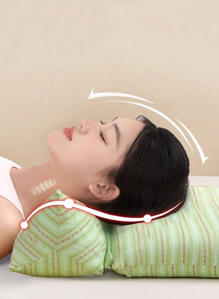 Buckwheat Hulls Filling Health Neck And Cervical Pillows With Head Support Removable Triangular Shape Gentle-Cervical Support Pillow For Pain Relief - Image 1