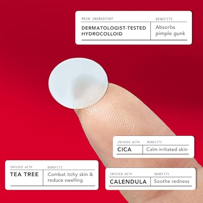 AVARELLE Acne Pimple Patch (40 Count) Absorbing Hydrocolloid Spot Treatment with Tea Tree Oil, Calendula Oil and Cica, Certified Vegan, Cruelty Free (VARIETY / 40 COUNT) - Image 3