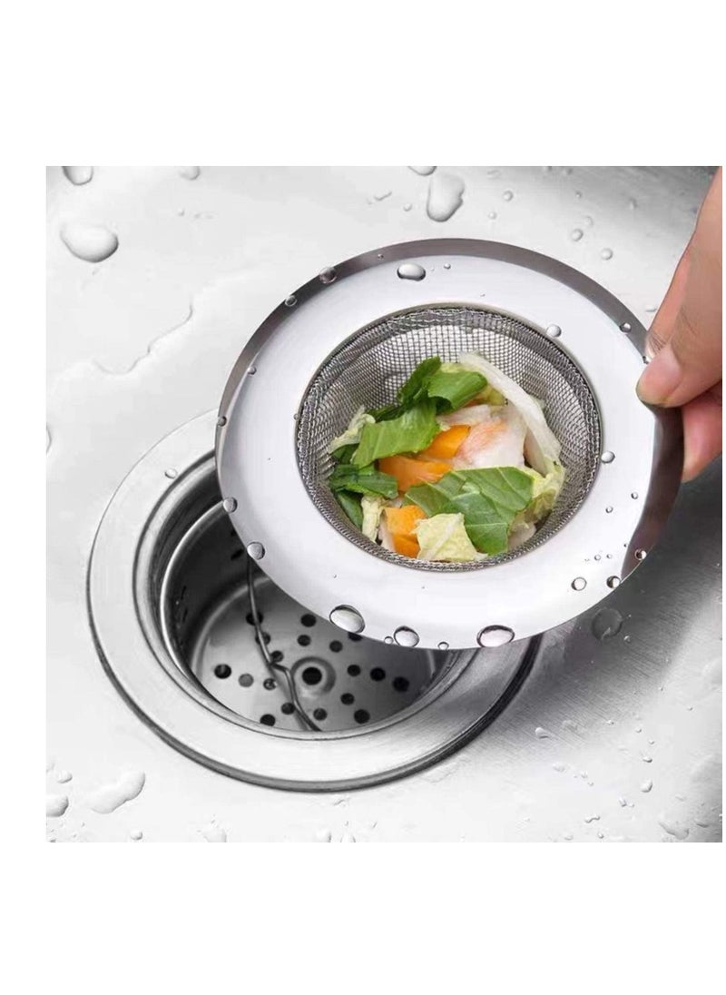 Strainer Basket Drain Hair Catcher, Sink Drain Filter Kitchen Premium Stainless Steel Bathroom Sink Bathtub Shower Drain Cover-Rust Free Compatible with Bath Or Kitchen Sinks