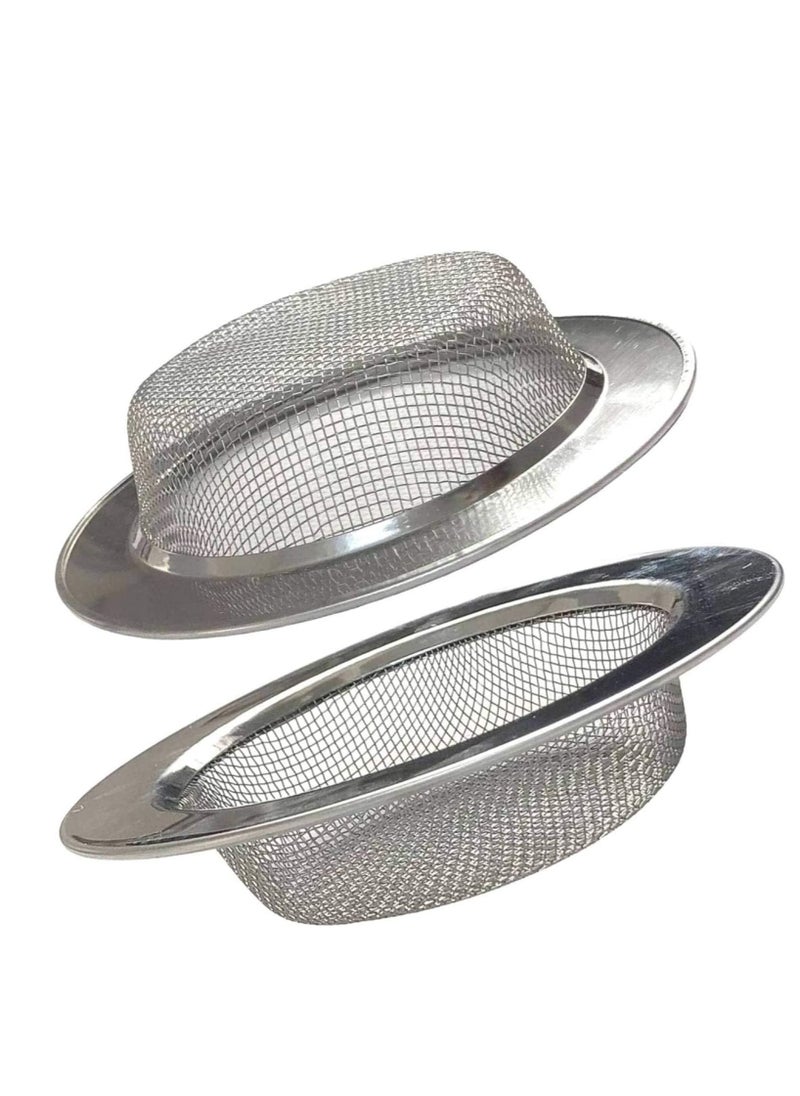 Strainer Basket Drain Hair Catcher, Sink Drain Filter Kitchen Premium Stainless Steel Bathroom Sink Bathtub Shower Drain Cover-Rust Free Compatible with Bath Or Kitchen Sinks