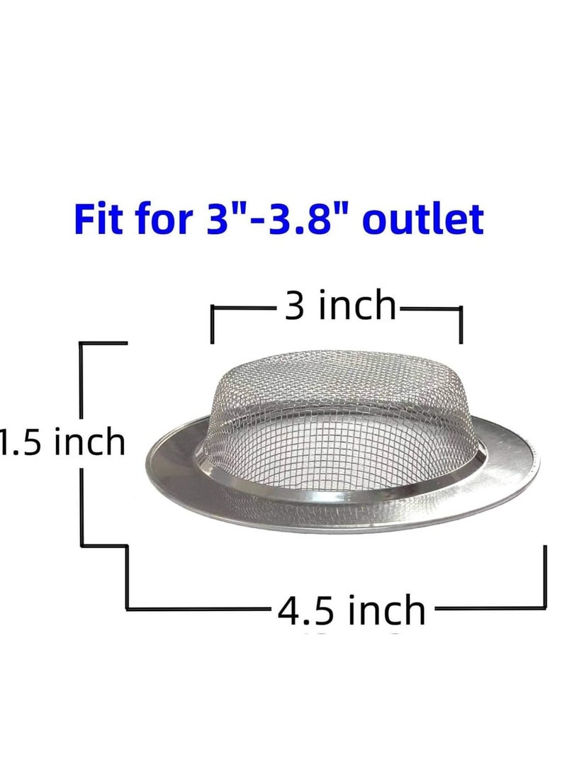 Strainer Basket Drain Hair Catcher, Sink Drain Filter Kitchen Premium Stainless Steel Bathroom Sink Bathtub Shower Drain Cover-Rust Free Compatible with Bath Or Kitchen Sinks