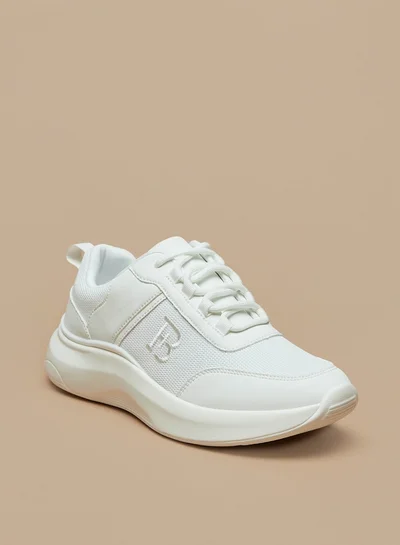 Flora Bella By Shoexpress Logo Detail Sneakers with Lace-Up Closure